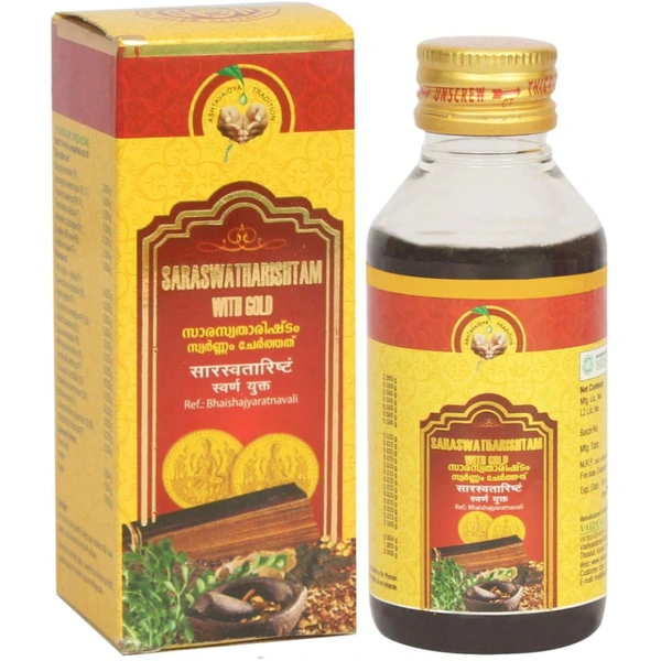 Vaidyaratnam Oushadhasala Pvt. Ltd. Vaidyaratnam Saraswatharishtam With Gold (450ml)